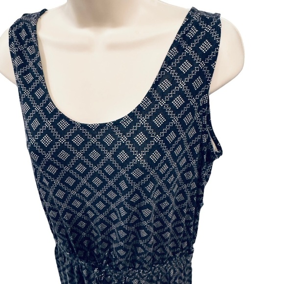 GAP long dress size large navy beige sleeveless rayon - Picture 5 of 7